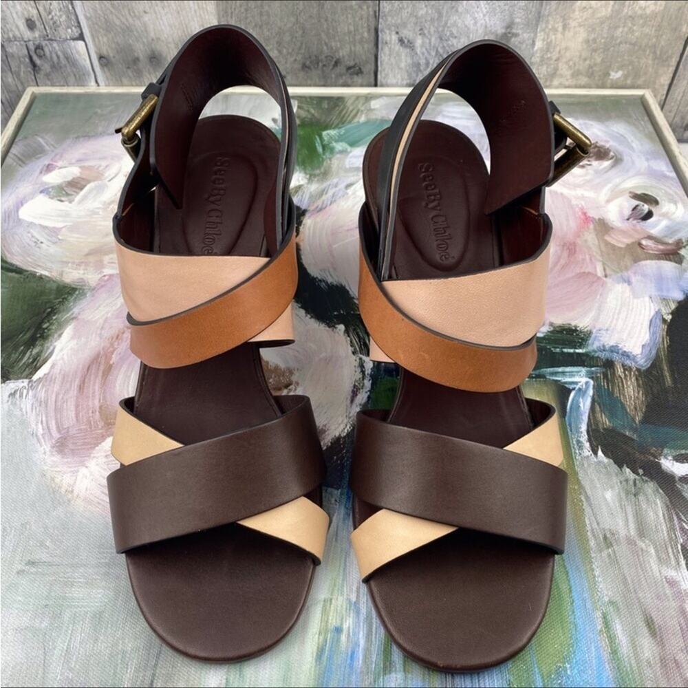 See by Chloe Susanna Block-Heeled Sandals Size 37 - Picture 3 of 16